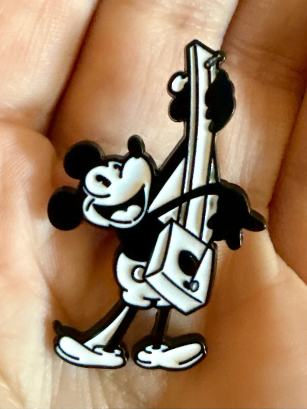 Set Of 5 Retro Steamboat Willie Disney Mickey Mouse Black & White Enamel Pins
